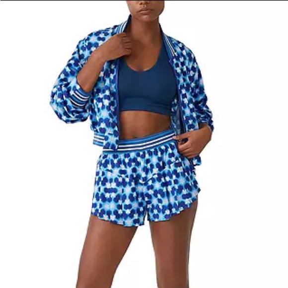 FP Movement Top Seed Lightweight Tennis Jacket NWT Free People Blue Print - Picture 4 of 15